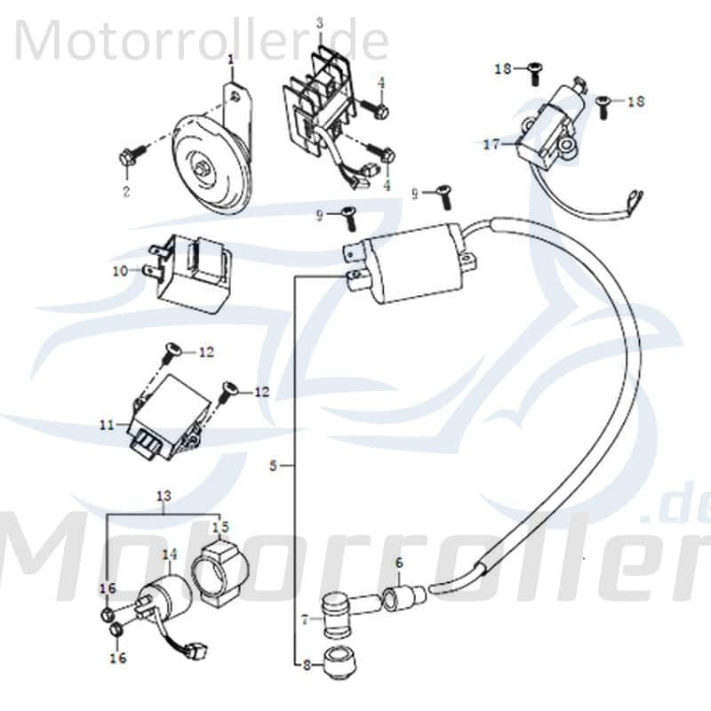 Qingqi STREET 125 DD Zündunterbrechungsschalter 125ccm 4Takt FIG.C3-17 Motorroller.de Seitenständer 125ccm-4Takt Scooter Kreidler Ersatzteil Service