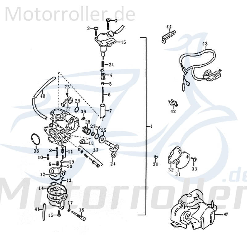 Kreidler Florett RMC-E 50 Gaszug 50ccm 2Takt FIG E5-30 Motorroller.de Seilzug Bautenzug Gasseilzug Bauten-Zug Bowden-Zug Gas-Zug Seil-Zug Motorrad
