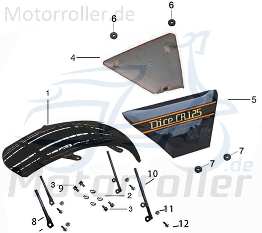 Kreidler DICE CR 125i Haltegummi Halter 125ccm 4Takt 780204 Motorroller.de Gummihalterung Halter-Gummi Gummiträger Motorrad Moped Ersatzteil Service