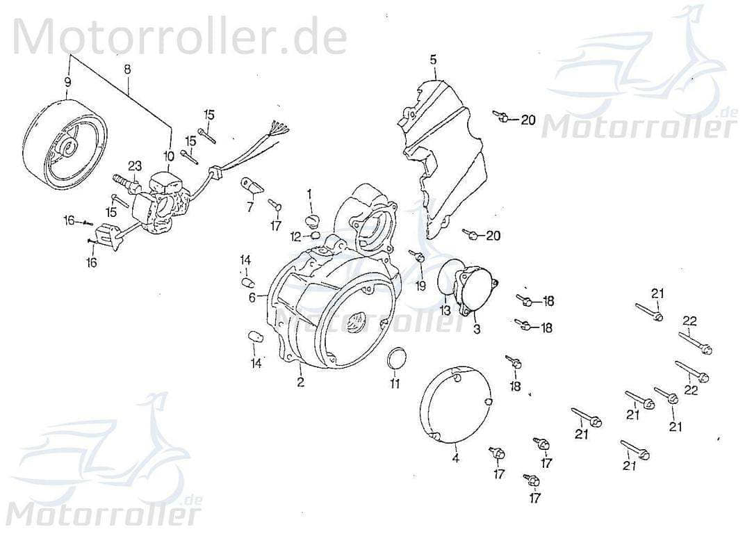 SMC Chopper 125 Lichtmaschine 125ccm 4Takt 35500-CHP-00 Motorroller.de 50ccm 2Takt Stator Ankerplatte Anker-Platte Stromerzeuger Strom-Generator