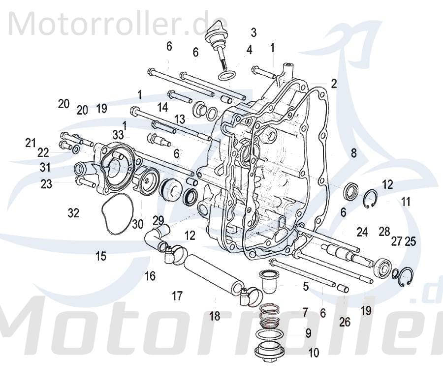 SMC Kurbelgehäusedeckel rechts schwarz B4 Keeway 169103000000 Motorroller.de Motordeckel Motorgehäusedeckel 125ccm-4Takt Scooter Outlook 125 Kreidler