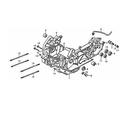 Kurbelgehäuse rechts 152QMI GY6 Rex Imola 125 80301 Motorroller.de Motorgehäuse Motorblock Scooter RS125 QM125T 10D Ersatzteil Service
