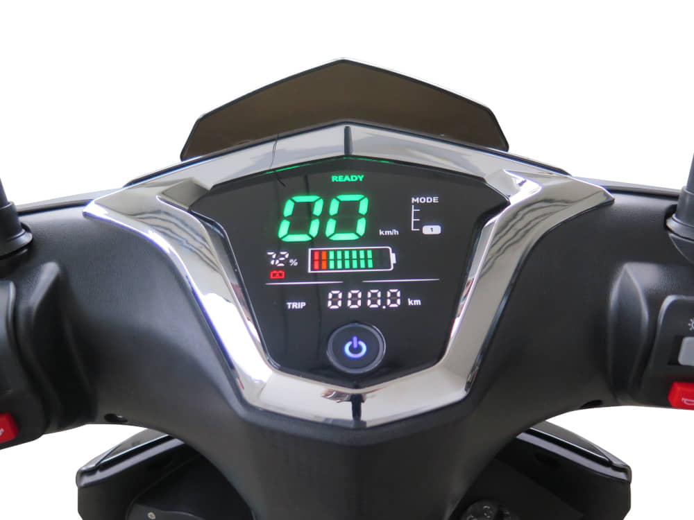 Elektroroller E-Fighter 45 km/h grau-grün E-Scooter E-Roller