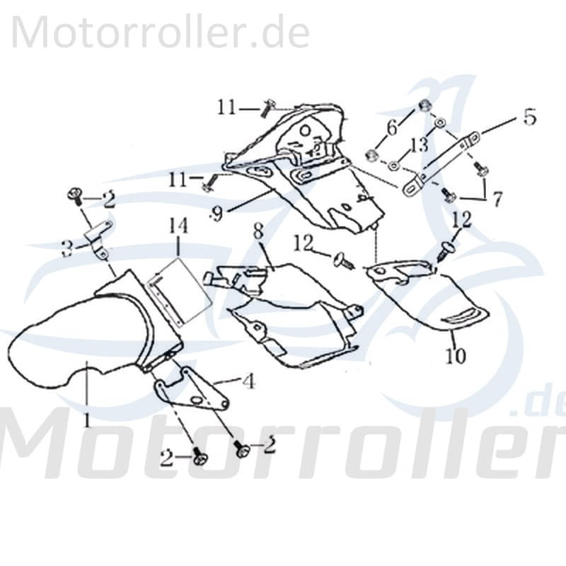Halter für Radabdeckung hinten rechts Haltebügel 701870