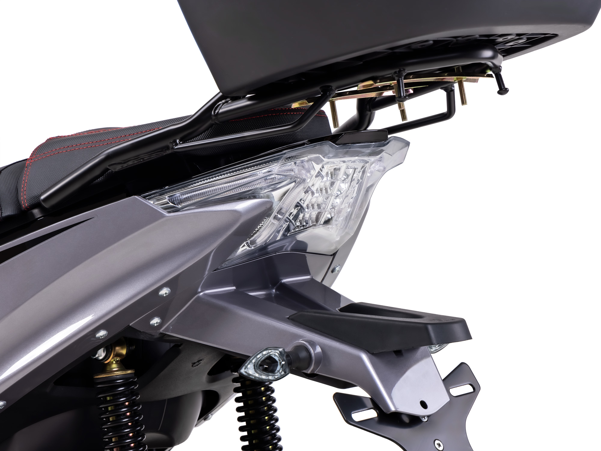 Motorroller Fighter R 777 Sport schwarz-grau 45 km/h Euro 5 mit Topcase Scooter Mokick Roller