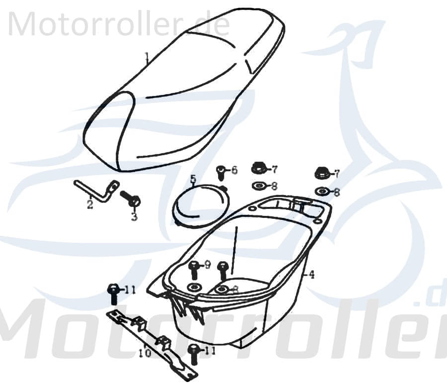 Befestigungsschiene Sitzbank Motorroller Rex 81654