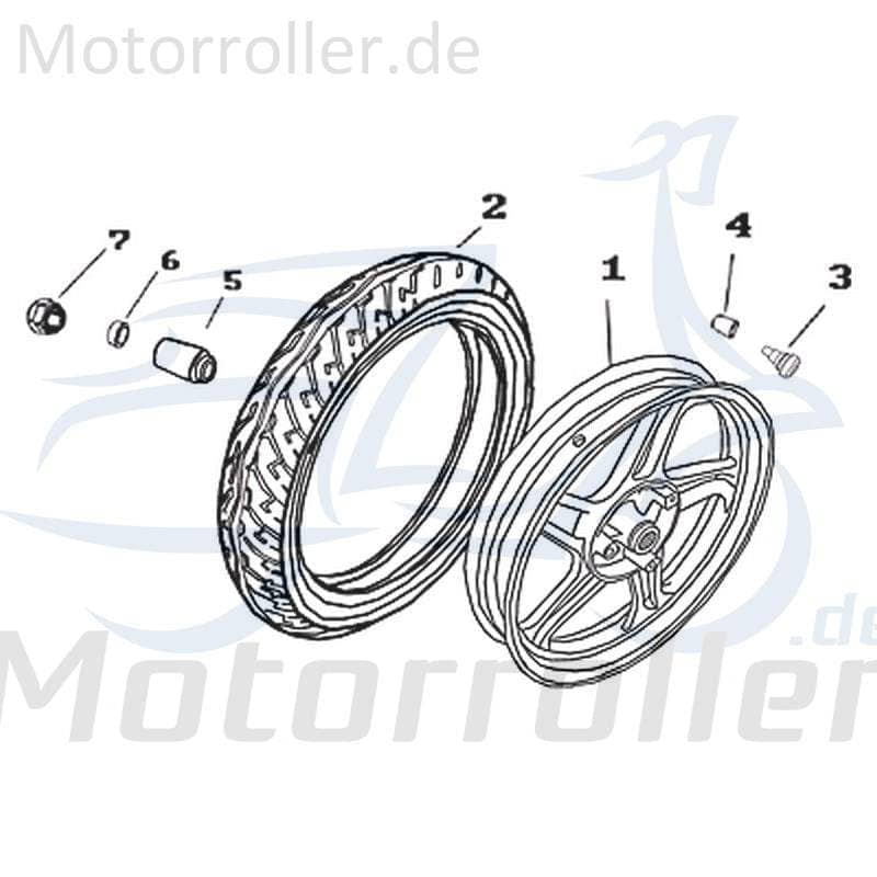 Kreidler Martinique 125 DD Buchse Hinterrad 702639 Motorroller.de Hülse Distanzhülse Lagerbuchse Distanz-Hülse Distanzbuchse Passhülse Passbuchse