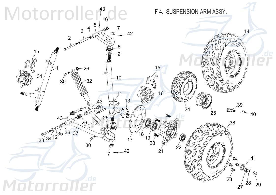PGO Radnabe vorne Bugrider 250 Vorderradnabe Radaufnahme B54011300002 Motorroller.de Radmitte Radhülse Achsnabe Radlager Rad-Nabe Buggy Ersatzteil