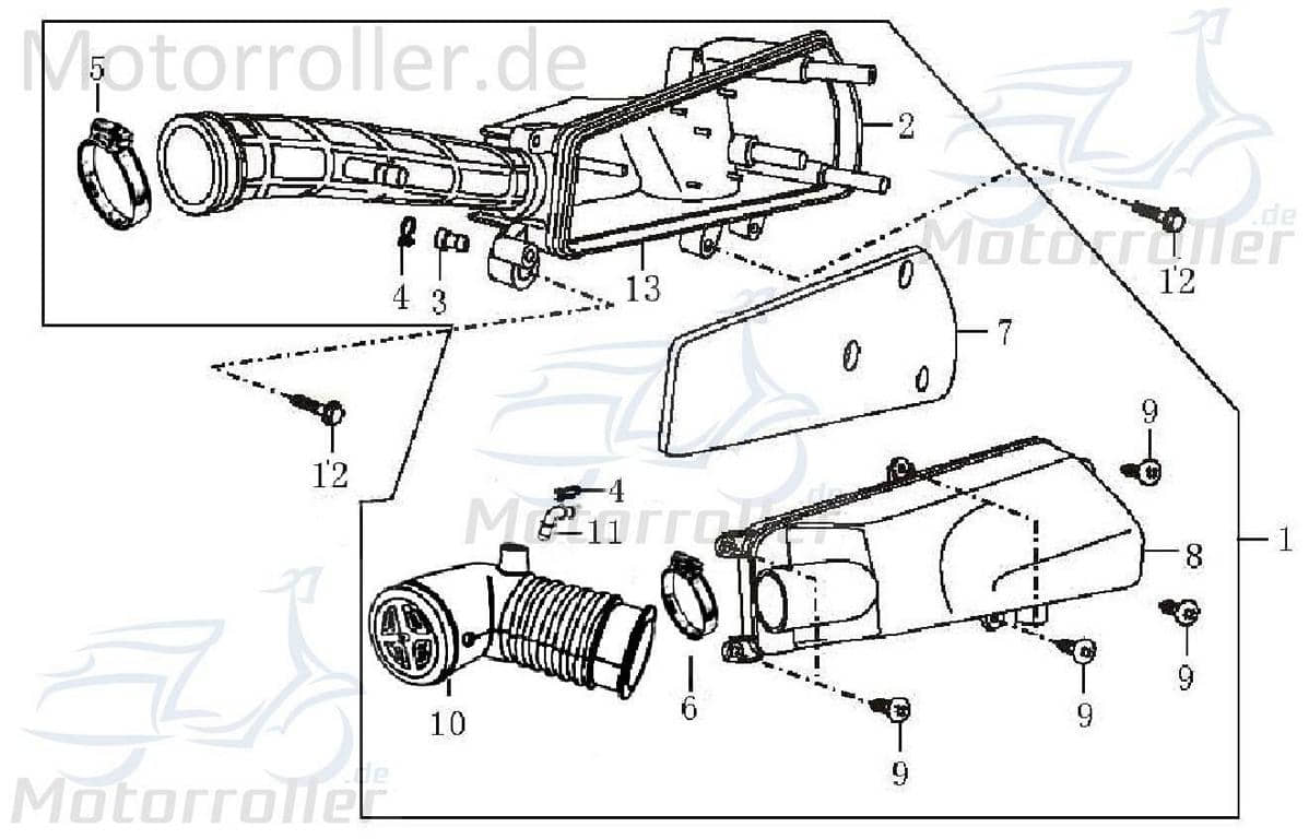 Jonway Boston 8 Ansaugschlauch vorn 50ccm 4Takt 2200401-17 Motorroller.de Unterdruckschlauch Ansaugstutzen Ansaugrohr Vakuumschlauch Saugleitung