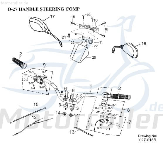 Aeon Cobra 320 Chokehebel 35160-151-000 Motorroller.de Gashebel Daumengashebel Gasregulierung Dosierventil Dosierdrossel Quad ATV Overland 180 UTV