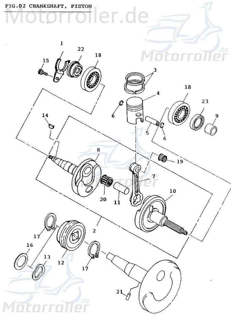 Kolbenbolzen 7x10x33mm 2Takt 50ccm Minarelli 78413309 Motorroller.de Piston-Pins Kolben-Bolzen Pleuelbolzen Pleuel-Bolzen Pistonpin Pistonpins 1E40QMB