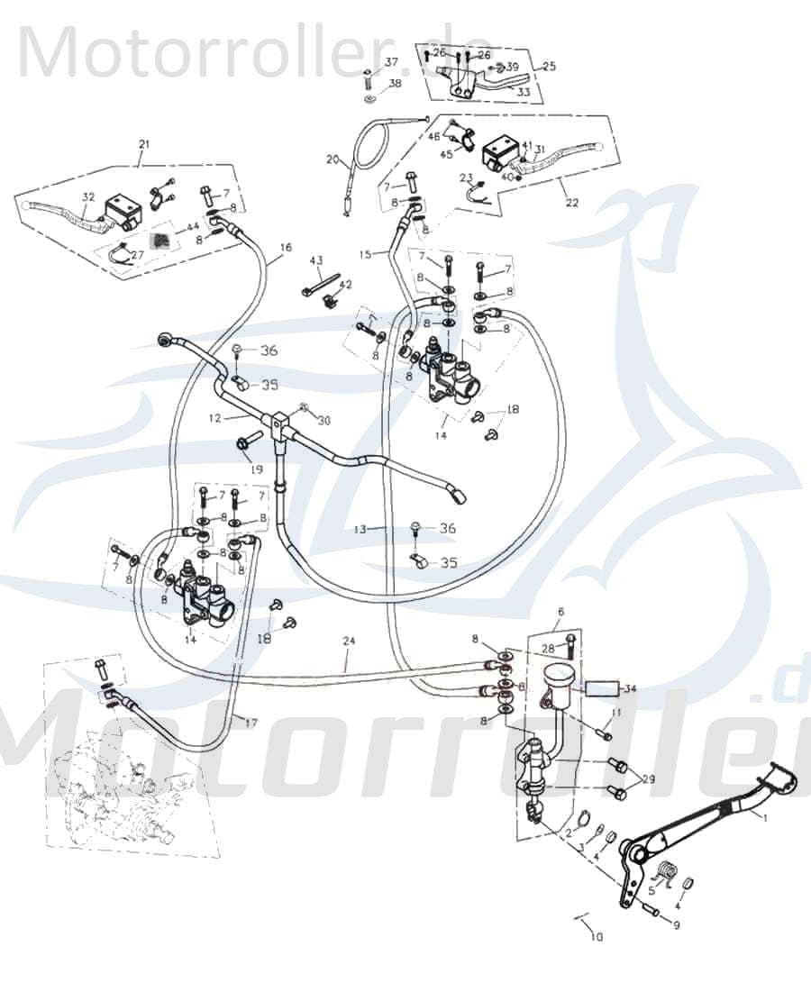 Bremshebel rechts Adly Handbremshebel Quad ATV 272ccm 4Takt Motorroller.de Handbremsgriff Brems-Hebel Bremsarm Brems-Arm Brems-griff Bremsnockenhebel