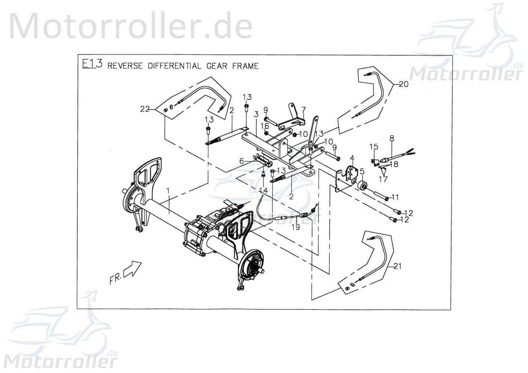 Bremszug hinten 2 rechts L= 610mm C15444200001