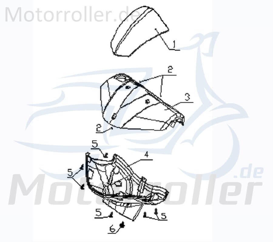 Kreidler Vabene 50 Lenkerverkleidung 50ccm 2Takt 730613 Motorroller.de dunkelgrau Frontverkleidung Frontschürze Frontmaske Lenkerabdeckung Front-Cover
