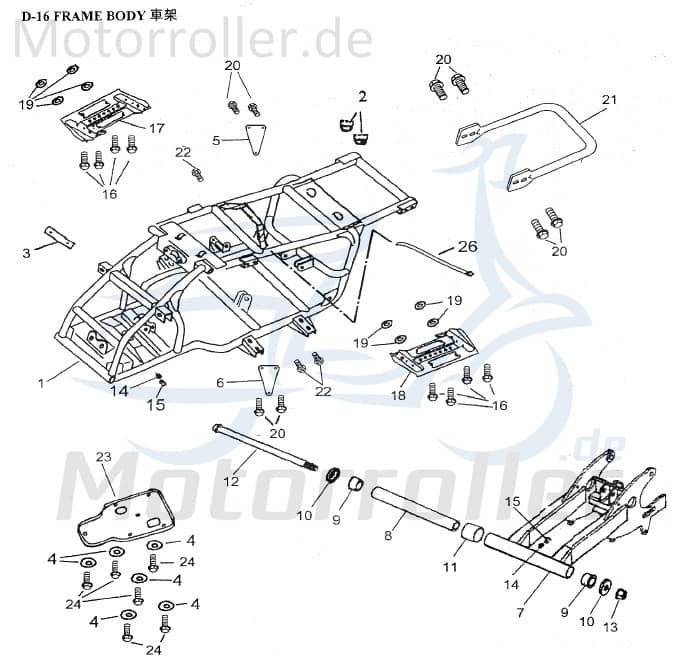 Rahmen komplett Rahmenteil 50100-159-001