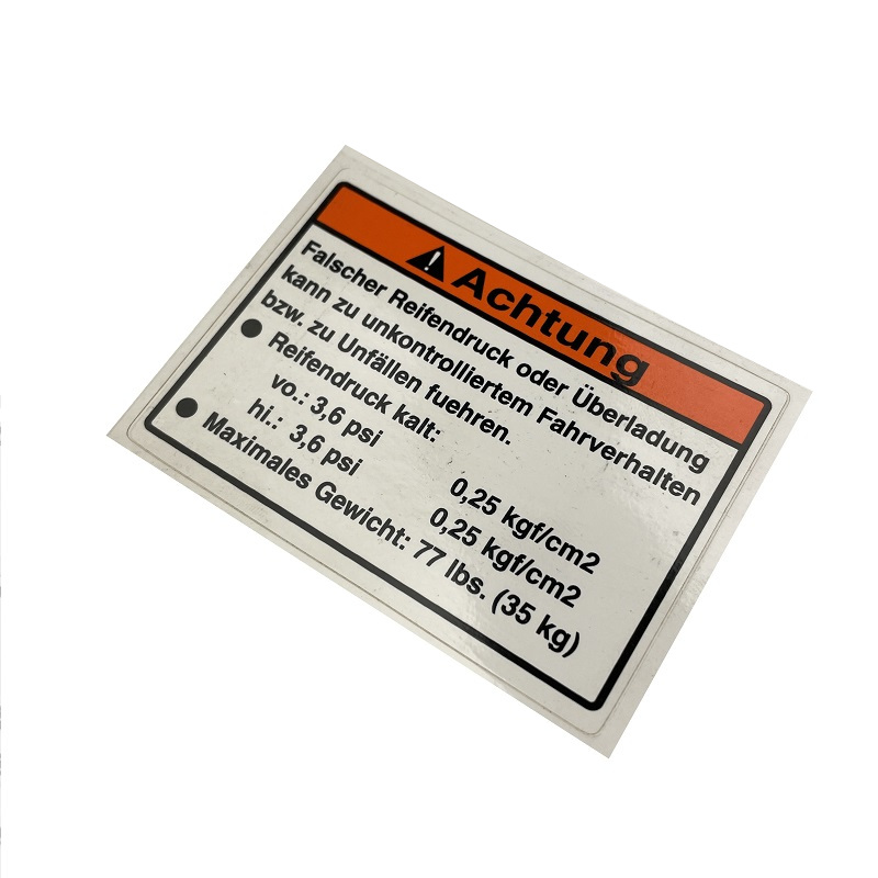 SMC Quad 170 Aufkleber Reifendruck 170ccm 4Takt 56576-RAM-00 Motorroller.de Hinweise Reifendruck Sticker Hinweisklebeschild ATV Quad 200 UTV Service