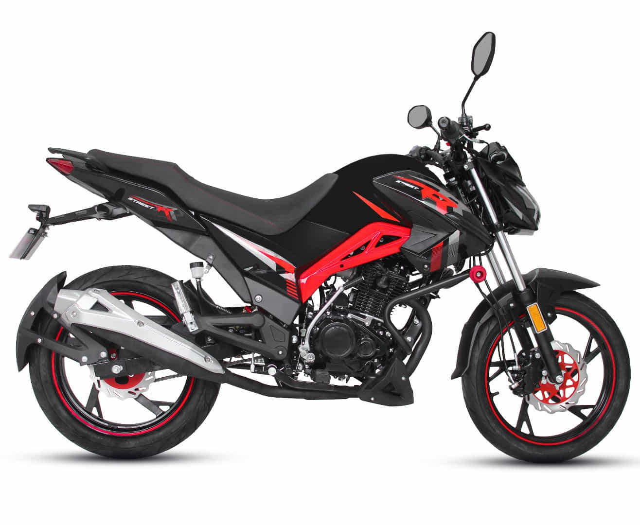 Motorrad Fighter 125 SR-S schwarz-rot Euro 5 125ccm Schaltmoped Leichtkraftrad