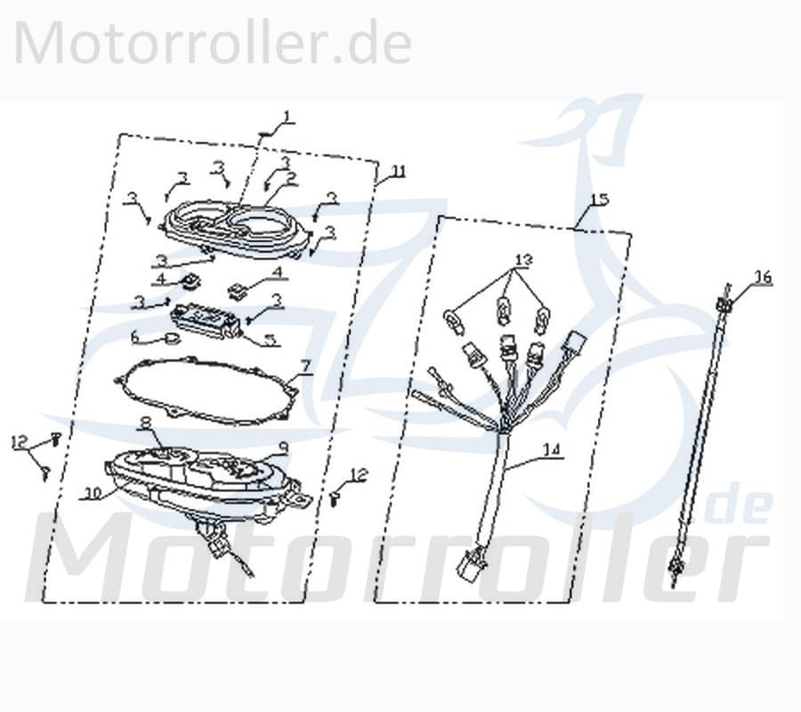 Tachometer komplett Kilometerzähler Motorrad Rex 730322