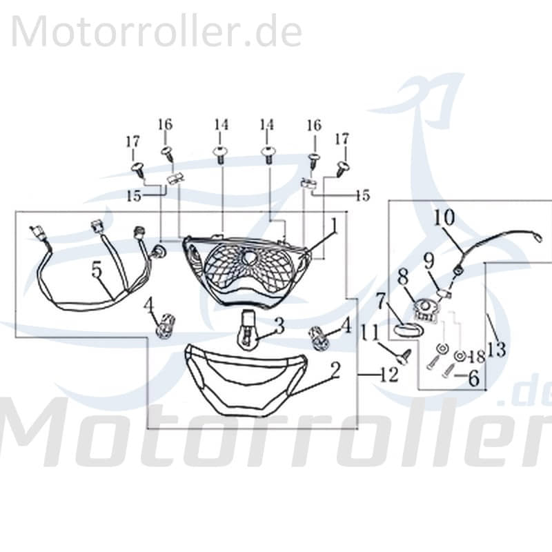 Kreidler Martinique 125 Rücklicht 125ccm 4Takt 1010619-1 Motorroller.de Rückstrahler Rück-Leuchte Rückleuchteneinheit Rückleuchten-Einheit Scooter