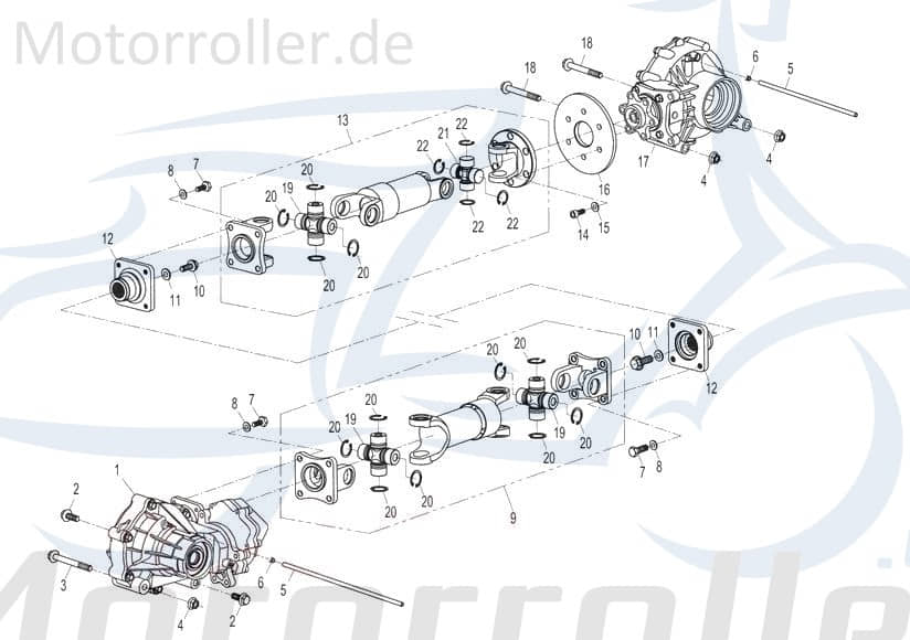 SMC Schraube M8x1x22mm CFMOTO Maschinenschraube 9010-290001 Motorroller.de Bundschraube Flanschschraube Flansch-Schraube Maschinen-Schraube Quad ATV