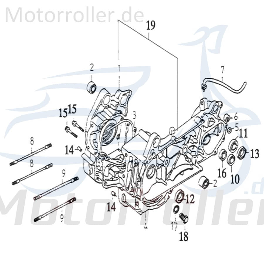 Adly Noble 125 Kurbelgehäuse 125ccm 4Takt 11201-122-000 Motorroller.de links Motorgehäuse Motorblock 125ccm-4Takt Scooter Ersatzteil Service Inpektion