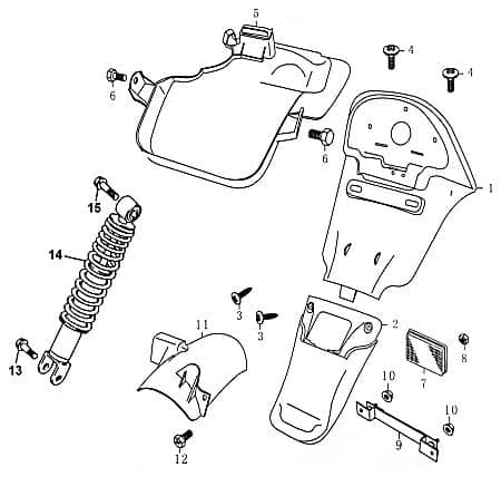Schmutzfänger oben REX RS700 (QM50QT-10A) 87742