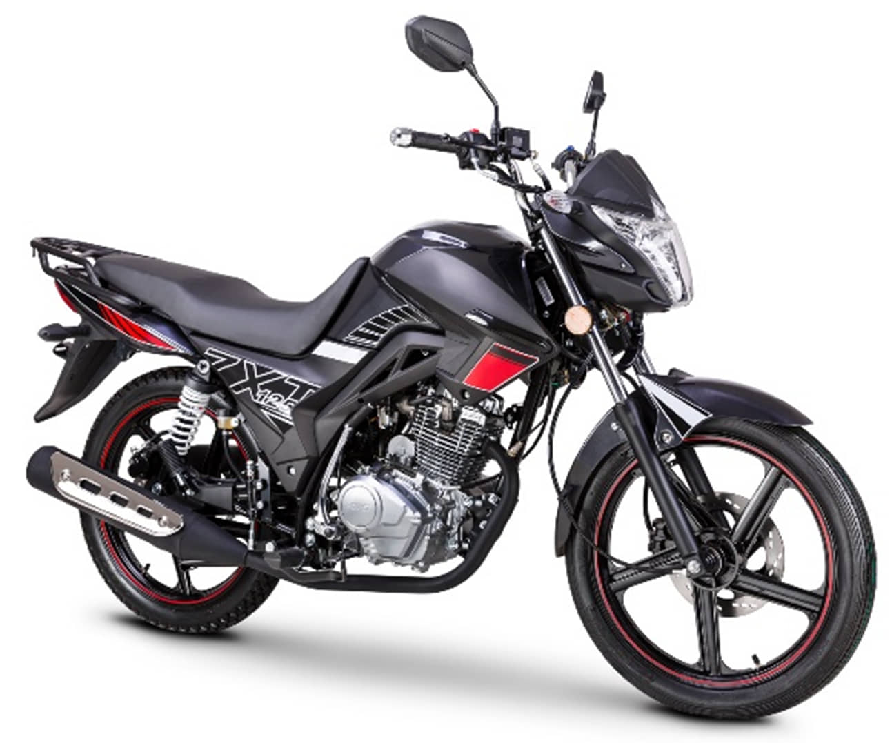 Motorrad Fighter 125 ZXT-RS schwarz 90 km/h Euro 5 Schaltmoped 125ccm 4 Takt Leichtkraftrad Krad Kraftrad 125er