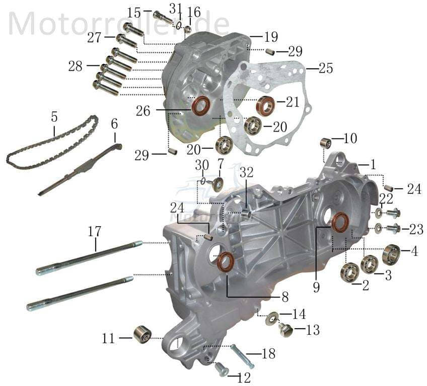 AGM GMX 450 One Simmerring 17x30x6mm 50ccm 4Takt 78096427 Motorroller.de Getriebe Wellendichtring Dichtringe Simmering Simmerringe Simmer-Ring 139QMB