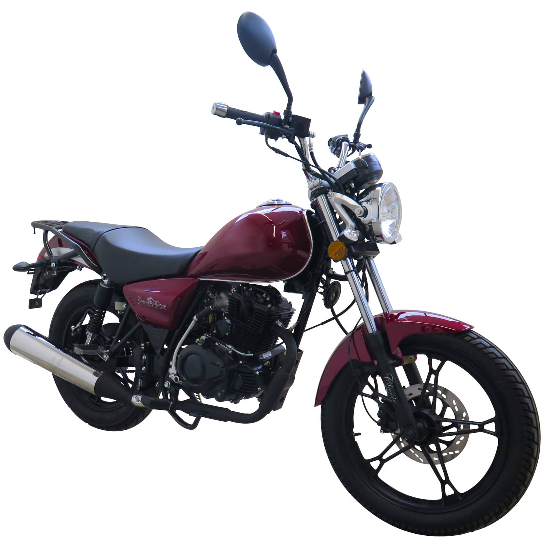 Motorrad Fighter 125 C-S rot 90 km/h Euro 5+ Schaltmoped Chopper 125ccm 4 Takt Leichtkraftrad Krad Kraftrad