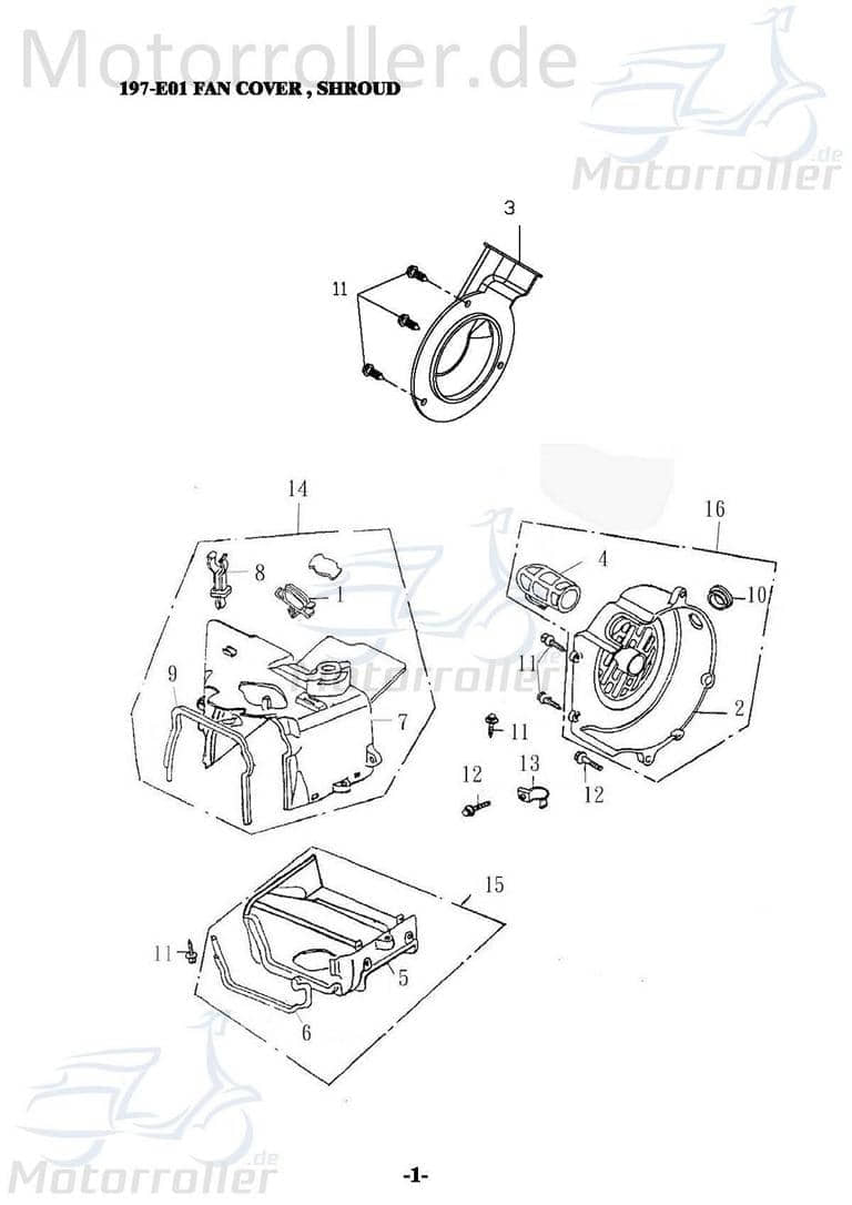 Adly Deckel unten Thunder Bike TB 125 Kappe 125ccm 4Takt Motorroller.de Verkleidung Schutz Blende Abdeckung Haube Abdeckhaube Schutzhaube Überdeckung