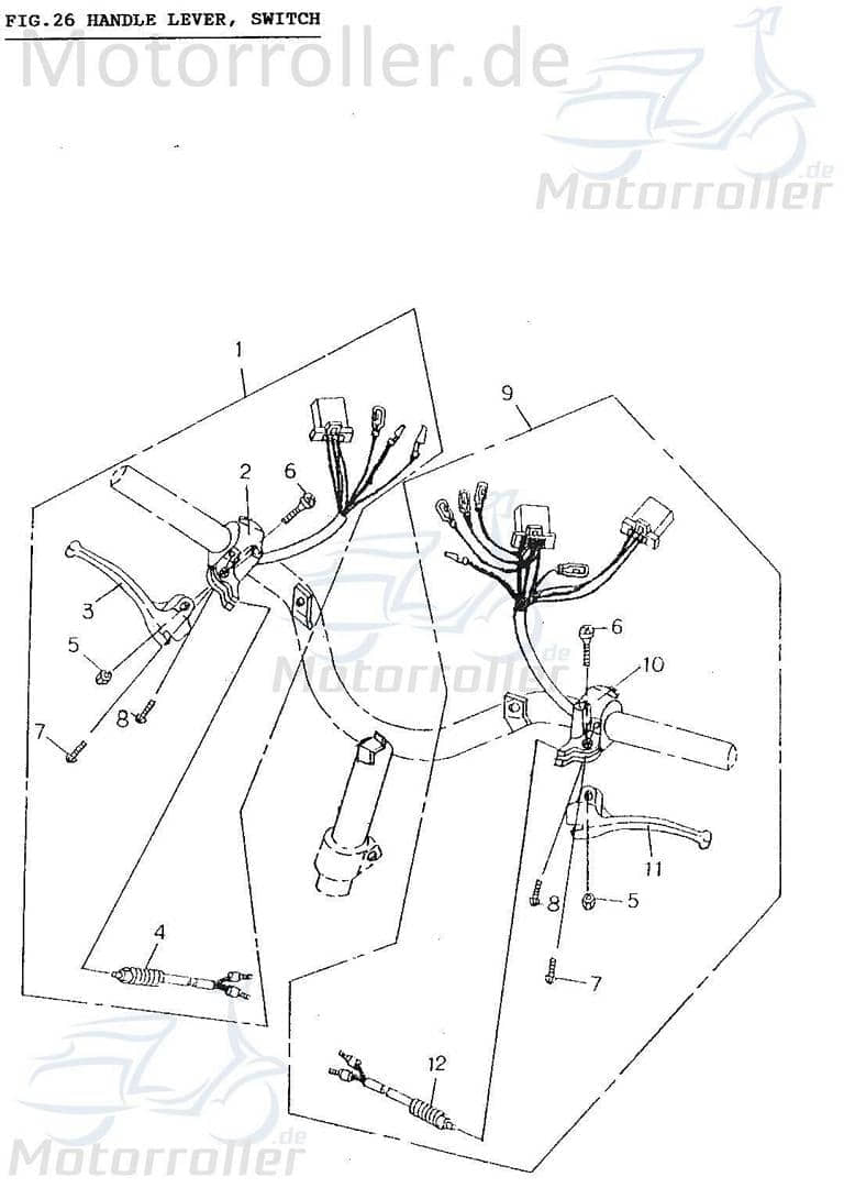 Adly AT 50 PT Bremshebel Roller 50ccm 2Takt 53175-111-000 Motorroller.de Handbremshebel Handbremsgriff Brems-Hebel Bremsarm Brems-Arm Brems-griff