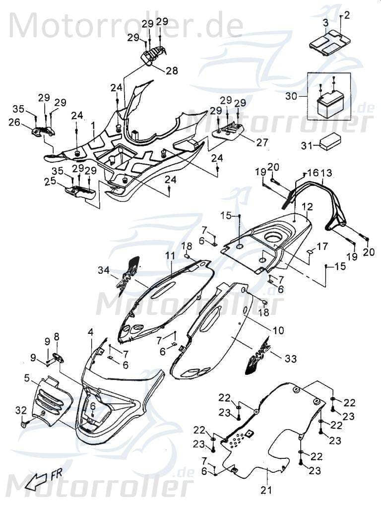 PGO Haltebügel Kickstarter hinten silbergrau PMX 50 Halter P0676011770 Motorroller.de Träger Halterung Befestigungsbügel Halteblech Topcaseträger