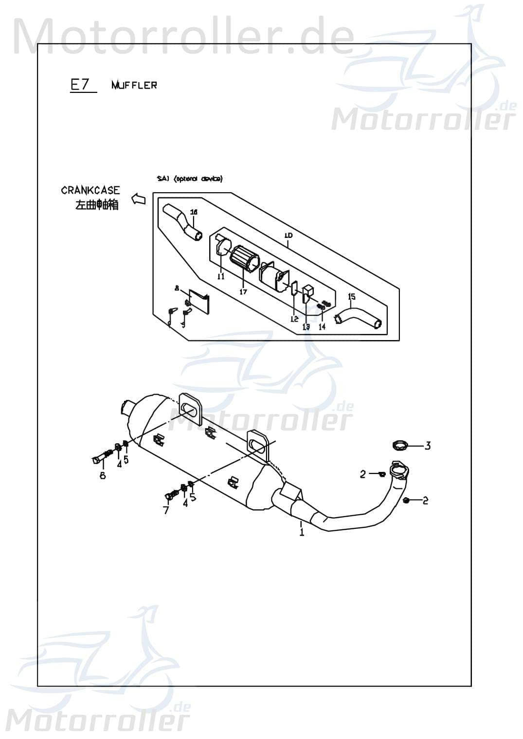 PGO Filter Sekundärluft T-Rex 50 Partikelfilter 50ccm 2Takt Motorroller.de Filterelement Ersatzfilter Austauschfilter PGO 50ccm-2Takt Scooter Service