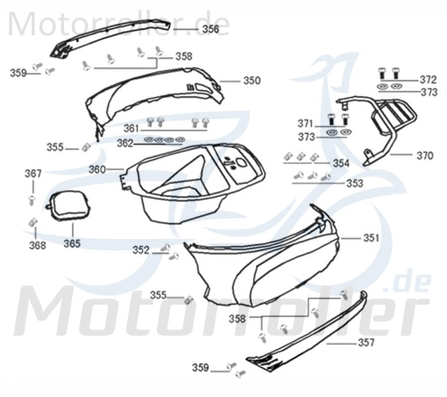 Kreidler Flory 50 Classic Heckverkleidung rechts pink 741682 Motorroller.de Seitenteil Seitenverkleidung Seitenabdeckung Heckabdeckung