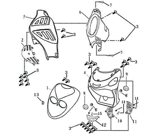 Frontverkleidung blau GMX 550 Windschutzscheibe 700638