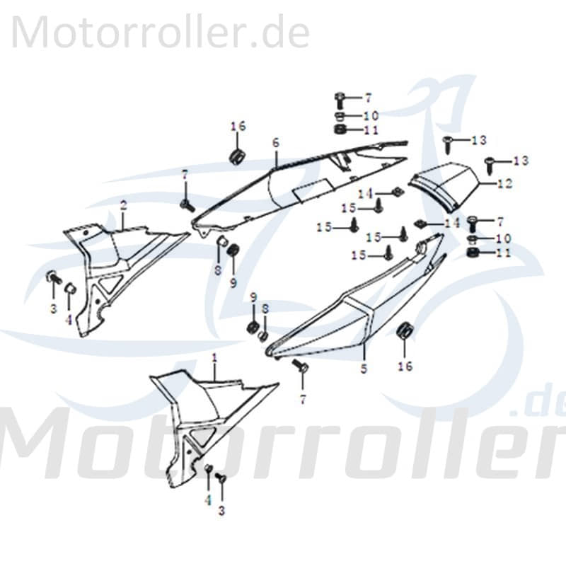 Kreidler STREET 125 DD Schraube M6x12mm 125ccm 4Takt 91408 Motorroller.de Bundschraube Maschinenschraube Flanschschraube Flansch-Schraube 125ccm-4Takt