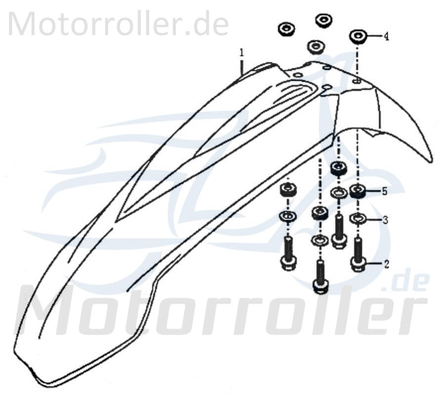 Rex Enduro 125 DD Kotflügel vorn schwarz 125ccm 4Takt 89595 Motorroller.de Spritzschutz Schutzblech Schutz-Blech Radabdeckung Innenkotflügel Radlauf