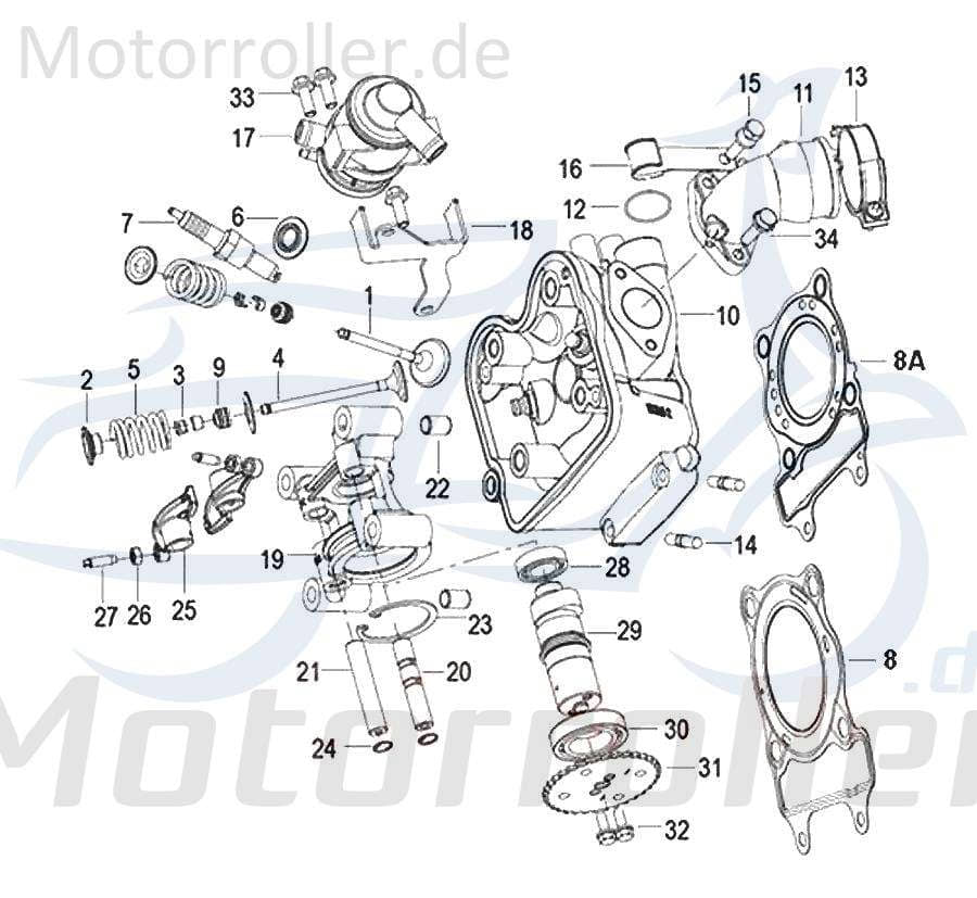 SMC Kipphebellagerblock Generic Zion 125 Roller 120033000000 Motorroller.de 125ccm-4Takt Soho 125 Mokick Ersatzteil Service Inpektion Direktimport