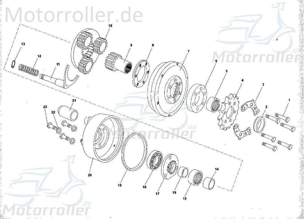 Buchse 22,20mm 35,60x45mm Kasea BUGGY 250 Lagerbuchse BCB-488 Motorroller.de Hülse Distanzhülse Distanz-Hülse Distanzbuchse Passhülse Passbuchse