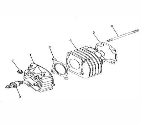 Stehbolzen Zylinder Schraube M7x110mm 2T 50cc 90A-02422