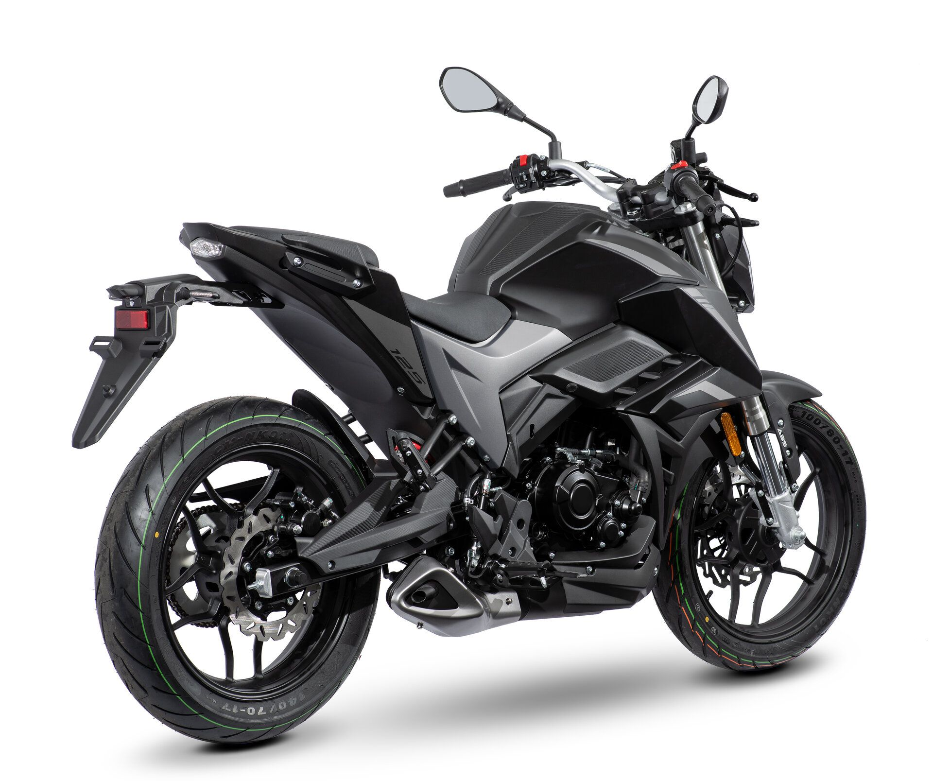 Motorrad Fighter 125 B-KS schwarz-grau 95 km/h Euro 5+ Schaltmoped Mokick Kleinkraftrad