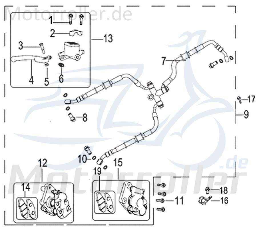 Jonway Insignio 250 DD Bremssattel 250ccm 4Takt 750676 Motorroller.de Bremszange Brems-Zange Brems-Sattel Bremshalterung Bremsblock Brems-Block