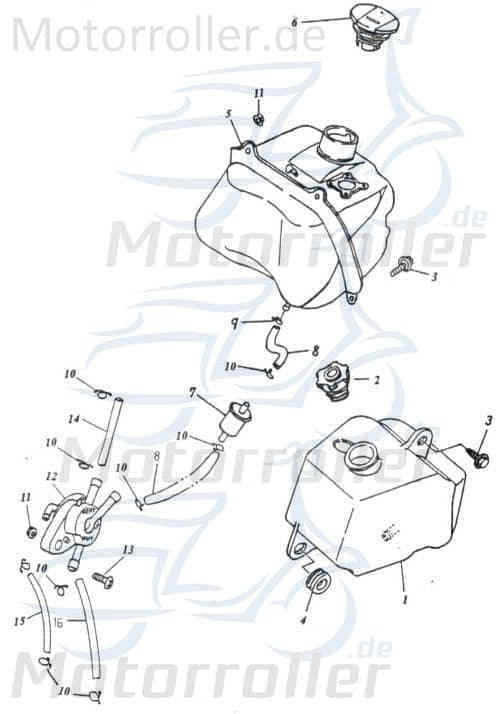 Adly Benzintank Super Sonic 50 Kraftstofftank 50ccm 2Takt Motorroller.de Benzin-Tank Kraftstoff-Tank Benzin-Behälter Benzinbehälter Kaftstoffbehälter