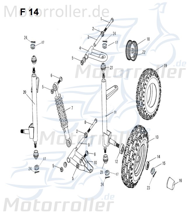 Buchse Querlenker unten Tongjian Hülse Buggy 250ccm 4Takt Motorroller.de Distanzhülse Lagerbuchse Distanz-Hülse Distanzbuchse Passhülse Passbuchse
