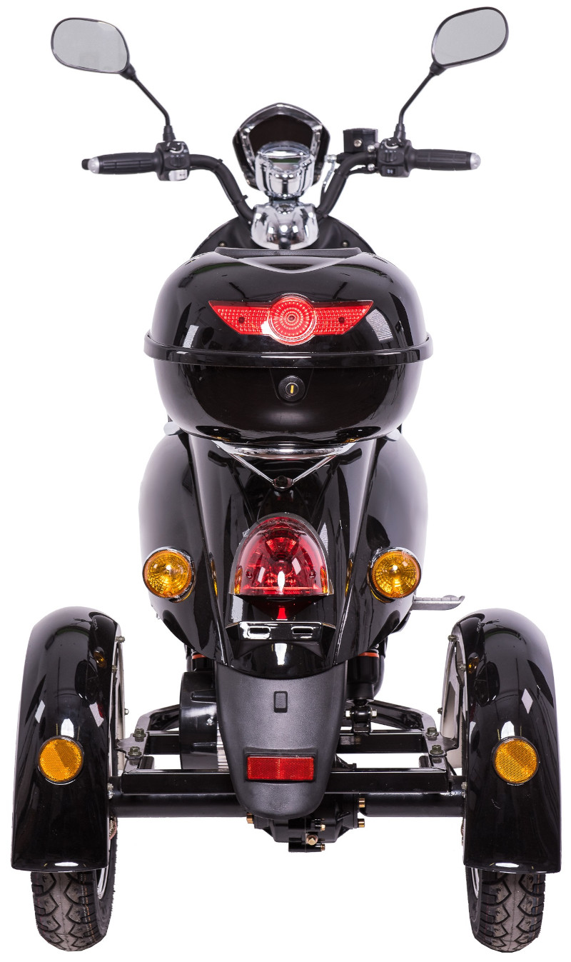Dreirad Scoody E Trike ZT-63B 25 km/h schwarz Bleisäure-Akku 650 Watt Elektroroller E-Scooter E-Roller Dreiradroller E-Trike E-Dreirad Mofa