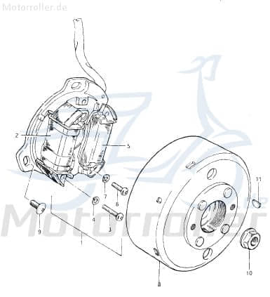 Jincheng JC 50 Monkey Repl. Bundmutter 50ccm 4Takt GB6171-86-M10x1.25 Motorroller.de M10x1,25 Sechskantmutter Flanschmutter Sechskant-Mutter Scooter