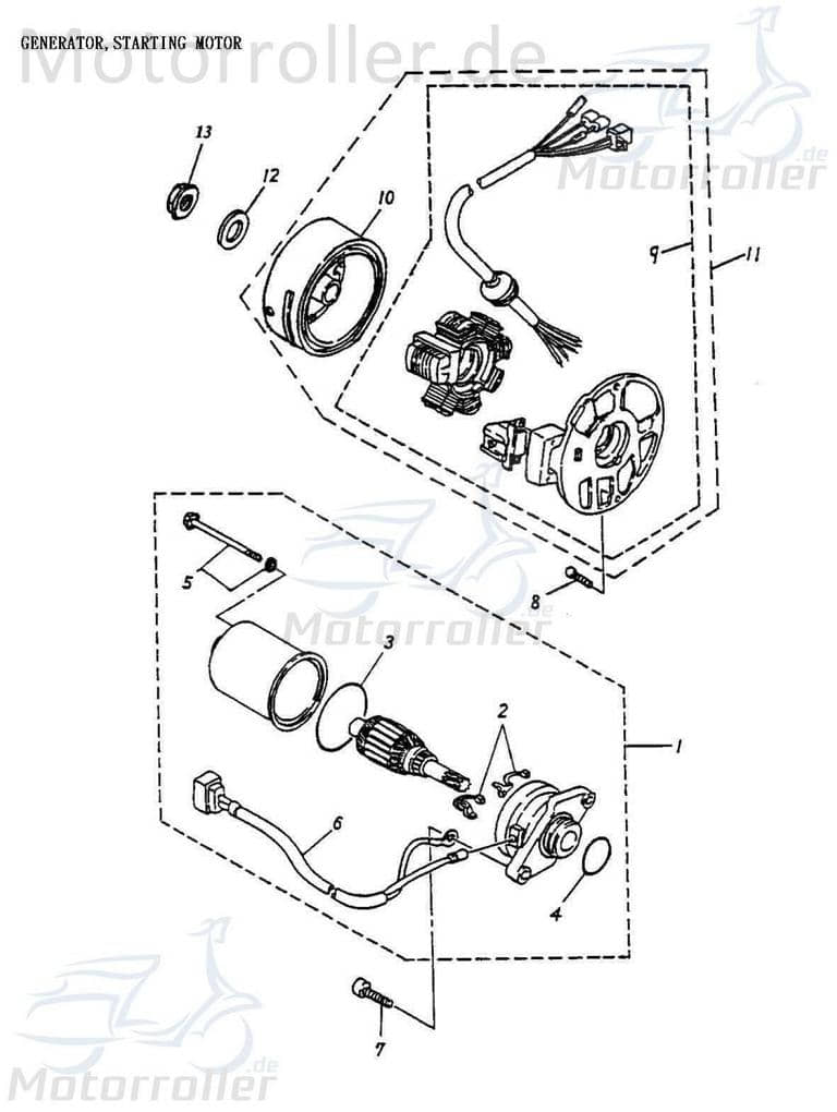 Adly Lichtmaschine ATV 50 II Utility AC Quad 50ccm 2Takt 31100-116-000 Stator Ankerplatte Anker-Platte Stromerzeuger Strom-Generator Zündplatte