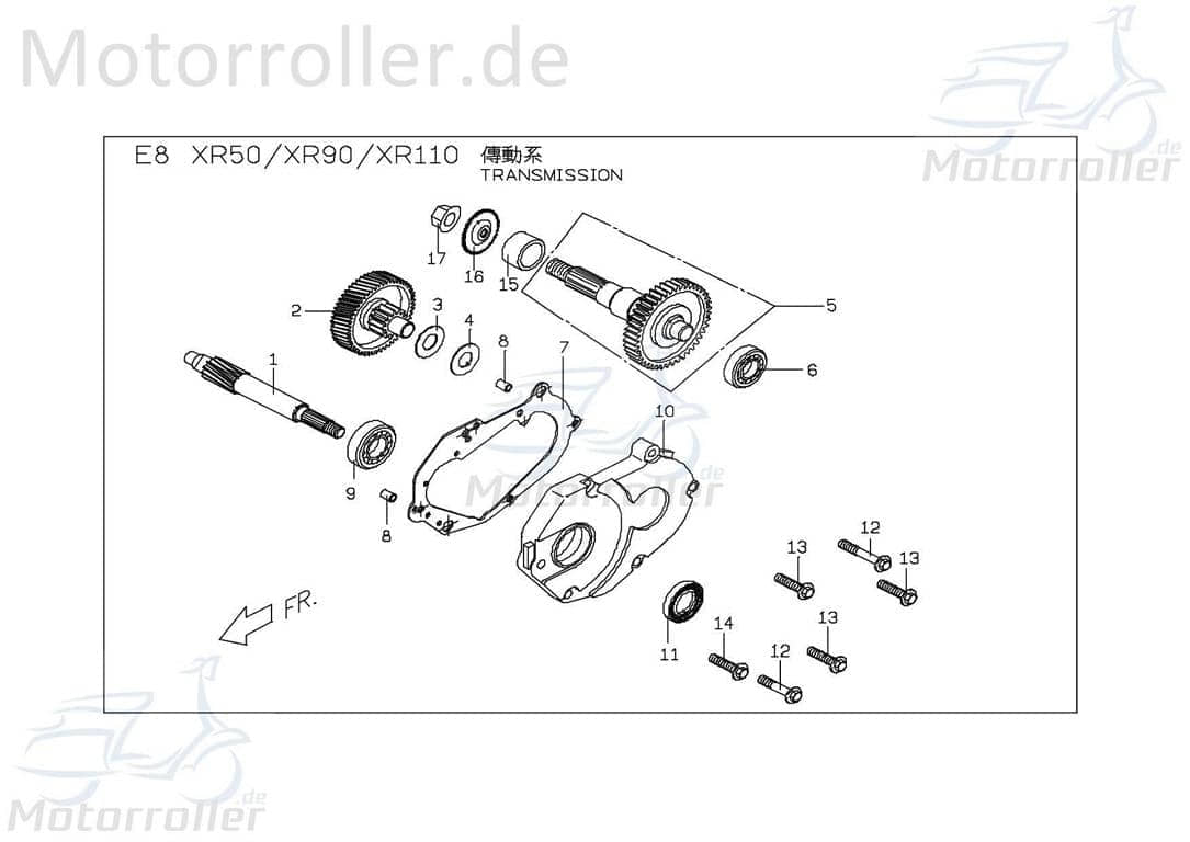 PGO X-RIDER 110 Getriebeausgangswelle 50ccm 2Takt X0141300000 Motorroller.de Getriebewelle Endantrieb Zwischenwelle Antriebs-Welle Antriebs-Achse Quad
