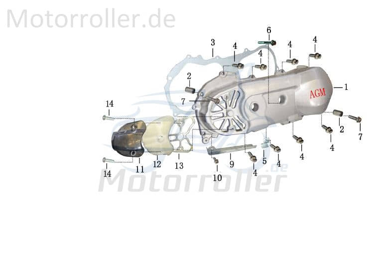 Motorgehäusedecke ohne Belüftung schwarz YYGY0500-0701