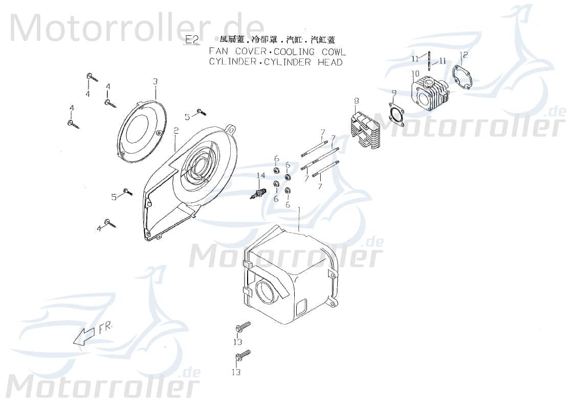 PGO Tornado 50 Stehbolzen M6x29mm 50ccm 2Takt 90170602900 Motorroller.de Gewindestange Gewinde-Stange Gewindebolzen Stiftschraube Gewindestab Scooter